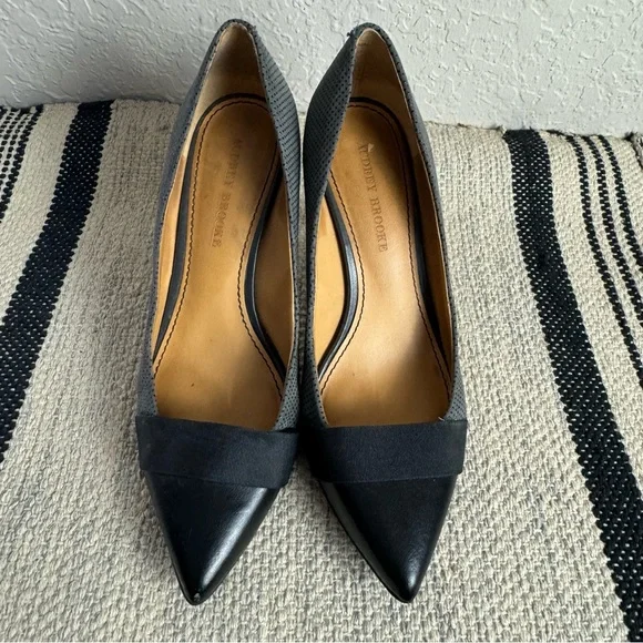 Audrey Brook Abbie Pump Heels in Gray Pebbled Suede - Picture 2 of 7